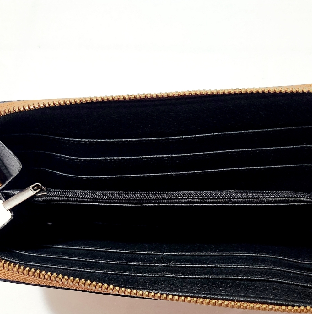 Genuine Blue Back Bone Croc Leather Skin Zipper Clutch Women's Wallet Wristlet - Picture 3 of 6